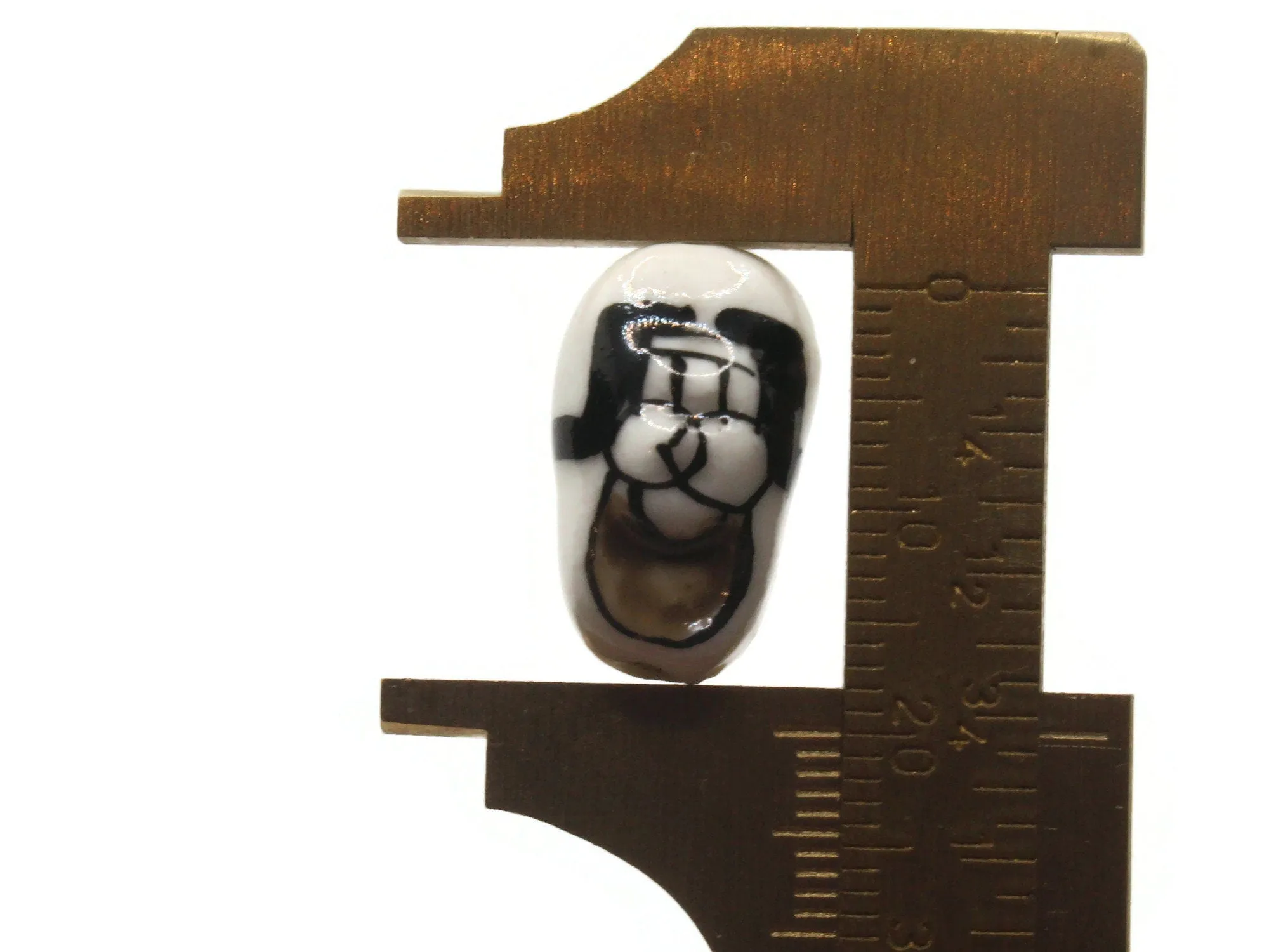 4 20mm Porcelain Black and White Tennis Shoe Beads Sneaker Beads