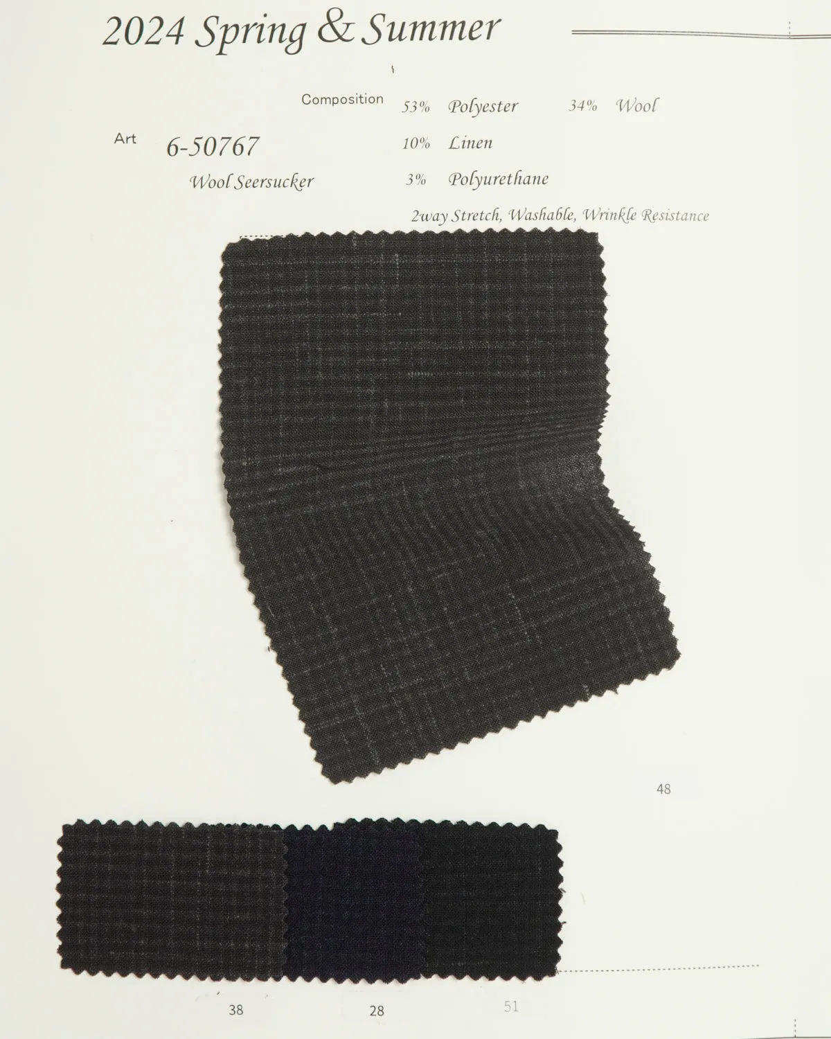 6-50767 [Top Pick] 2 Way Stretch Wool Seersucker