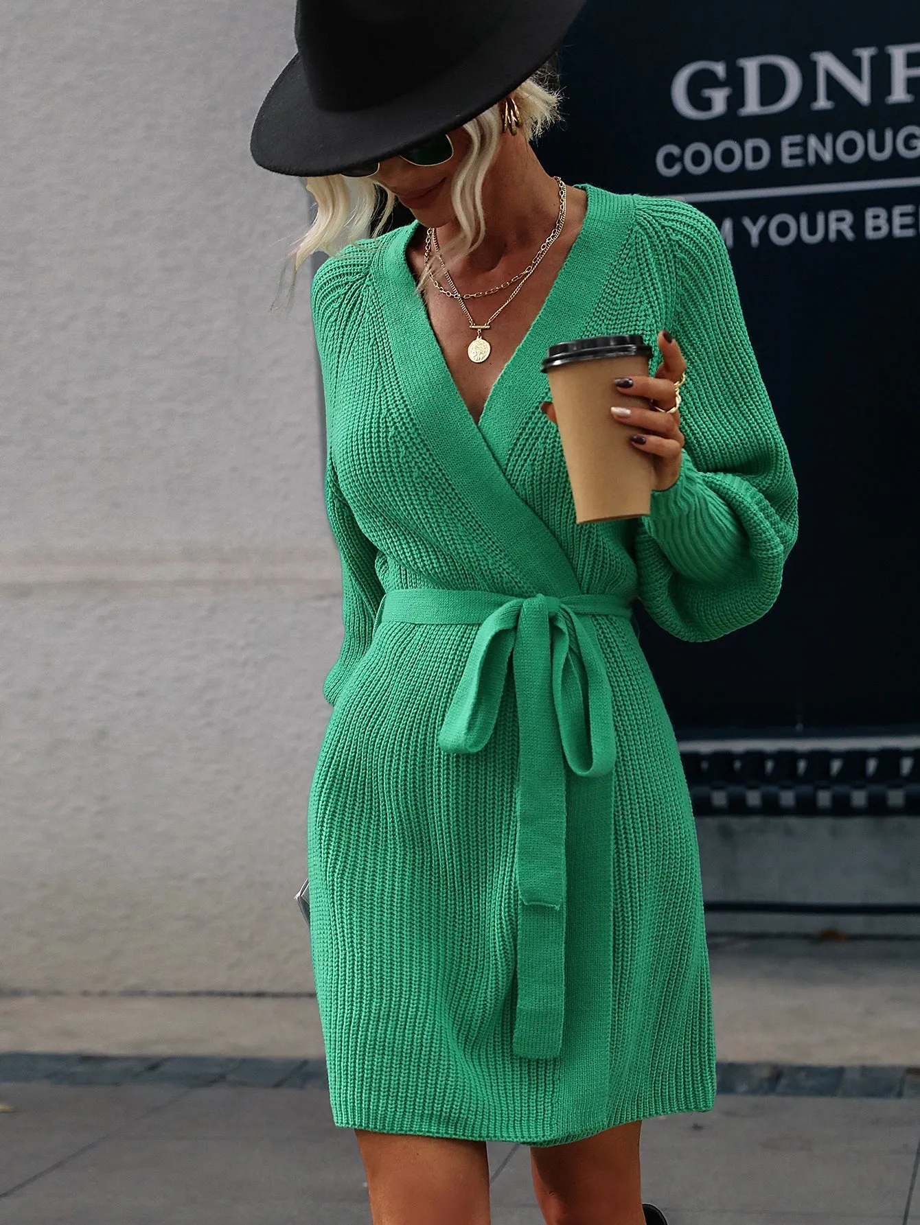 AERILYN KNIT CARDRESS - PARAKEET