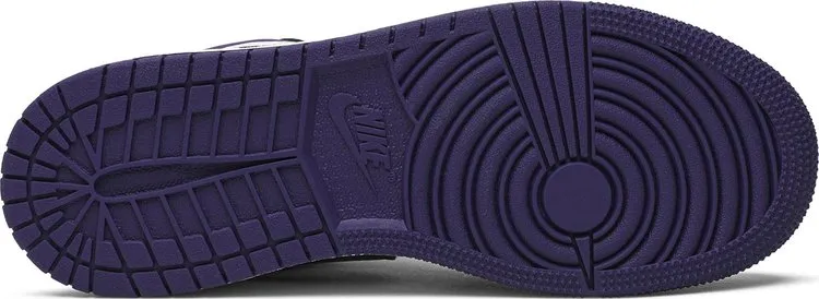 Air Jordan 1 Low GS Court Sneakers, Black-White-Purple
