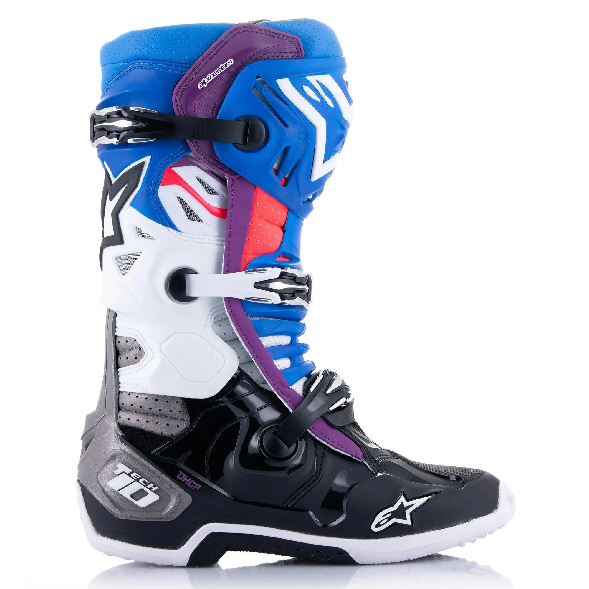 Alpinestars Tech 10 Supervented Boots - Black/Enamel Purple/White