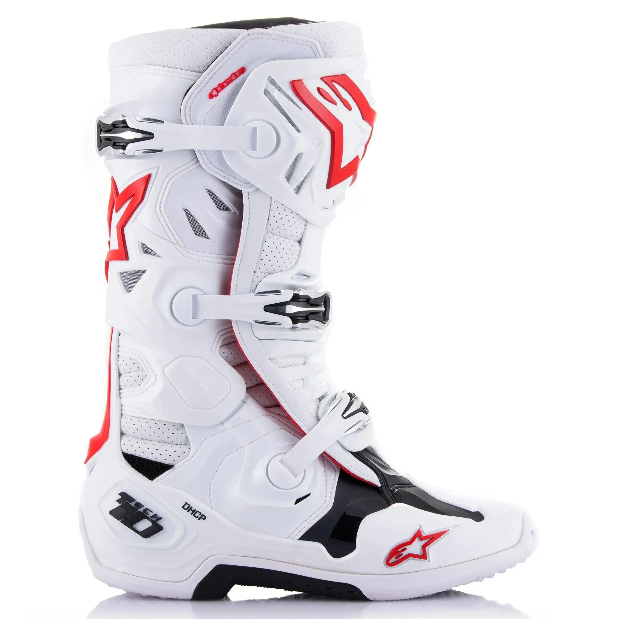 Alpinestars Tech 10 Supervented Boots - White/Bright Red