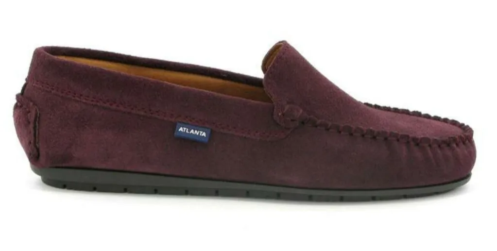 Altanta Mocassin Burgundy Suede Leather Loafer
