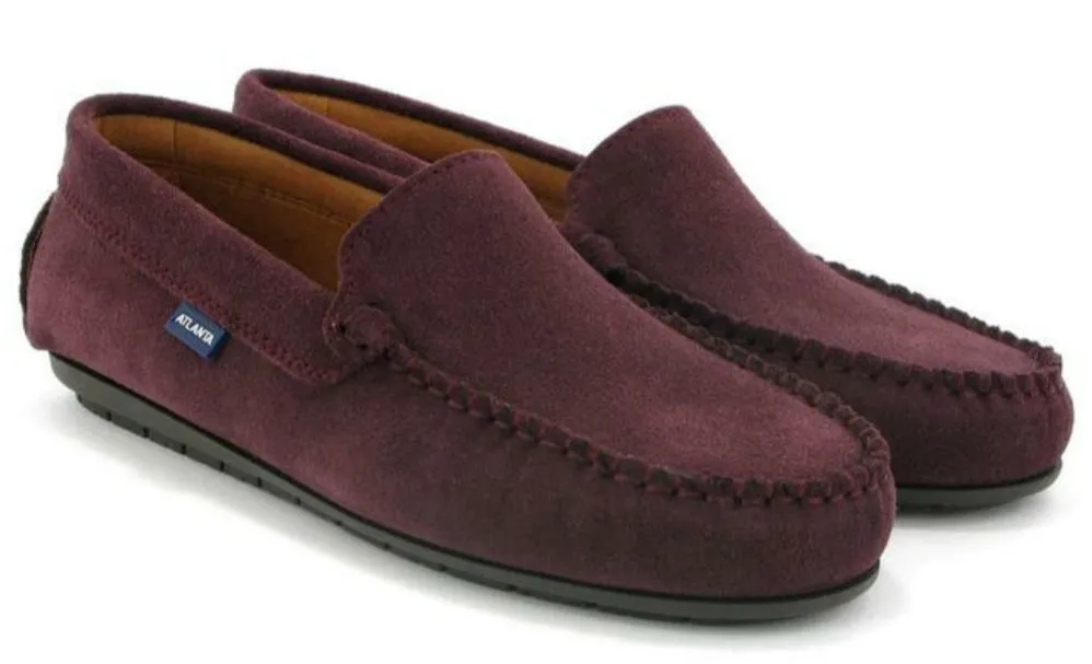 Altanta Mocassin Burgundy Suede Leather Loafer