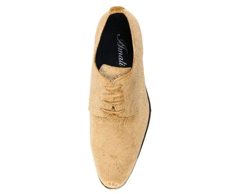 Amali Chadwick Gold Men’s Velvet Paisley Loafers