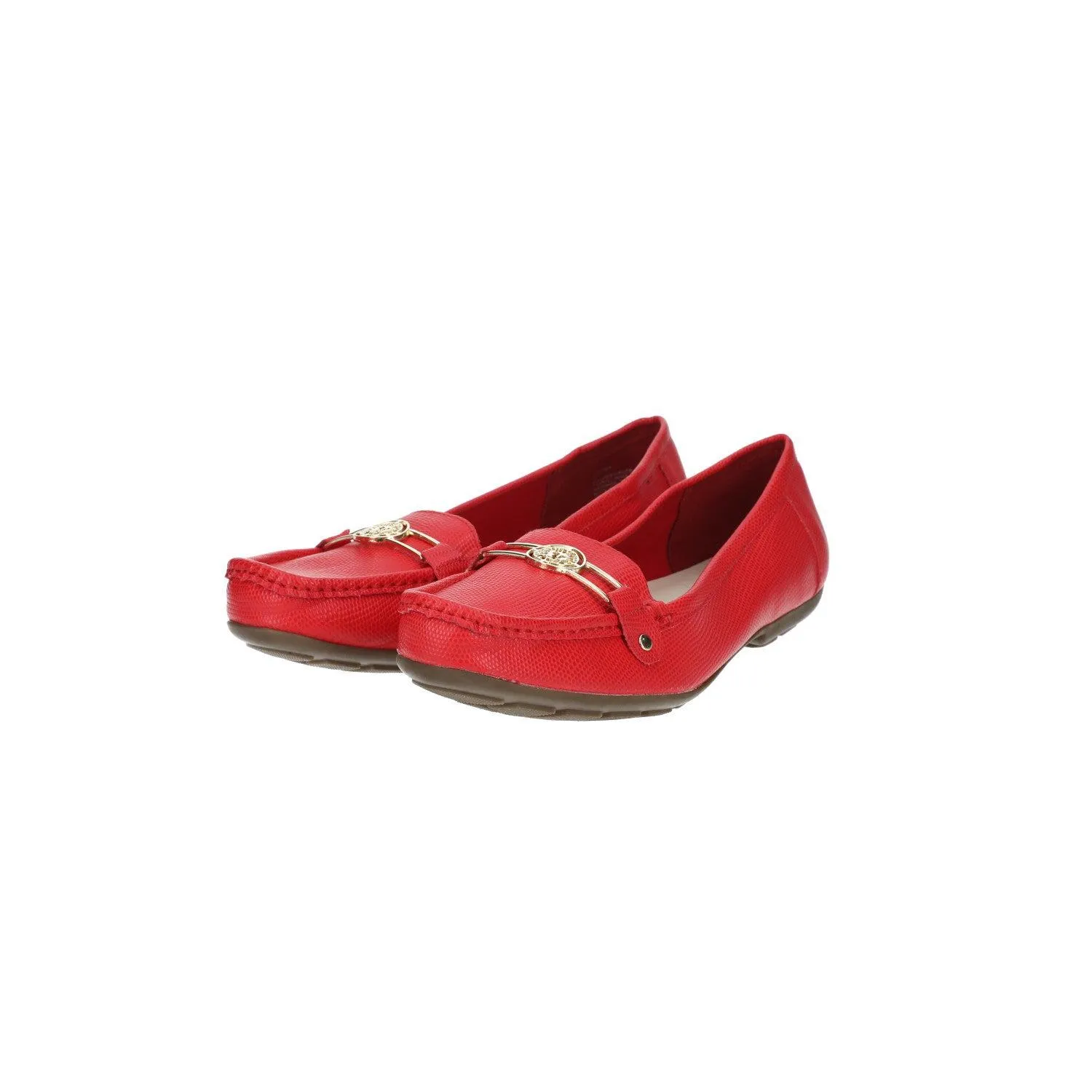 Anne Klein Okey Loafers Leather Red Colour For Women