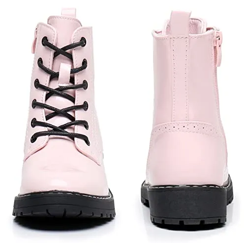 Apakowa Girls Combat Boots Side Zipper Ankle Booties (Little Kid/Big Kid)