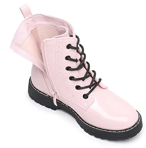 Apakowa Girls Combat Boots Side Zipper Ankle Booties (Little Kid/Big Kid)