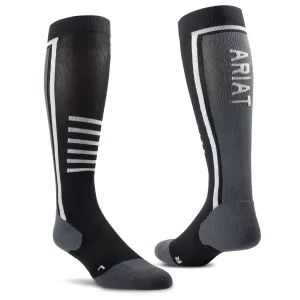 ARIAT TEK Slimline Performance Socks - Black/Sleet
