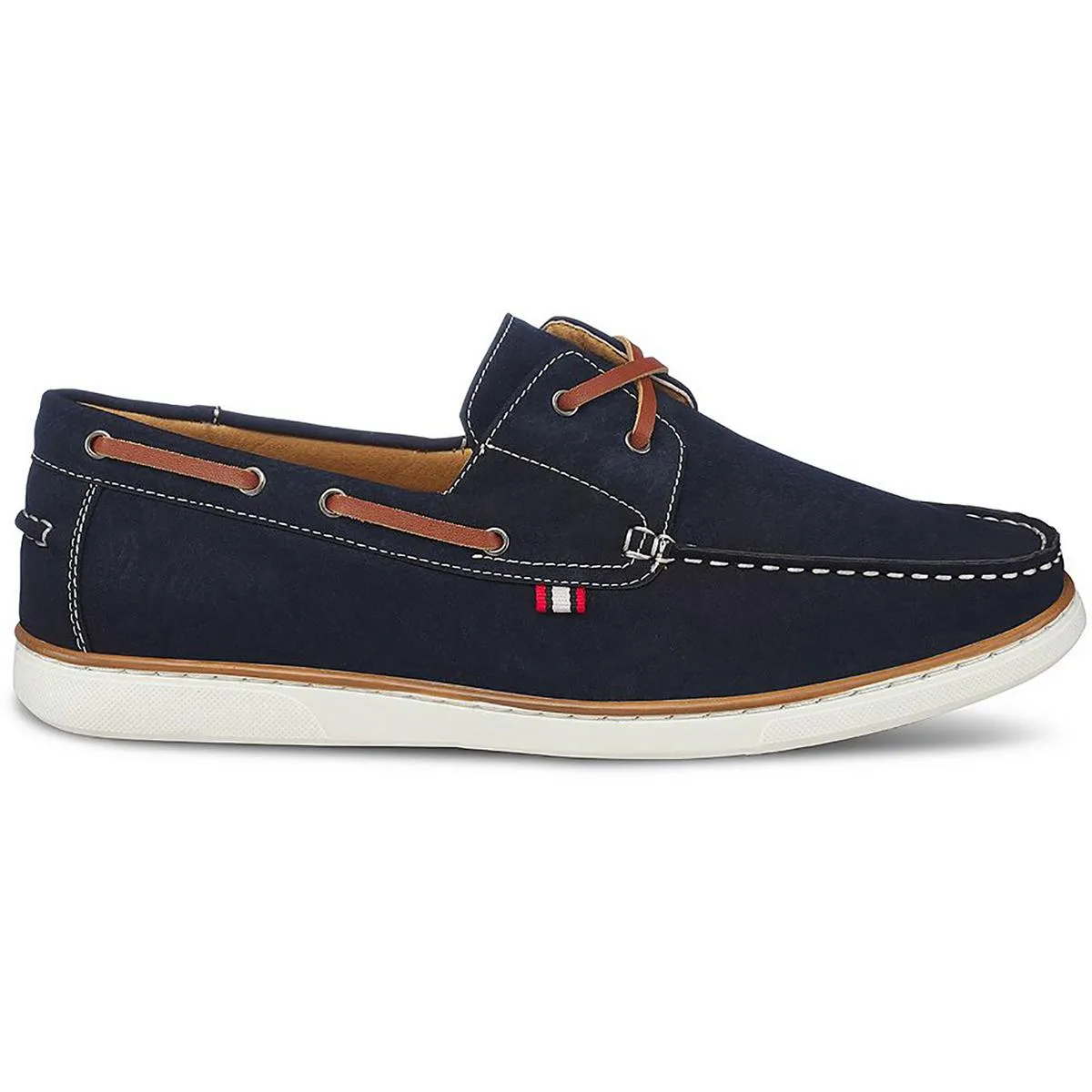 Aston Marc Mens HARBOR Faux Leather Lace up Boat Shoes