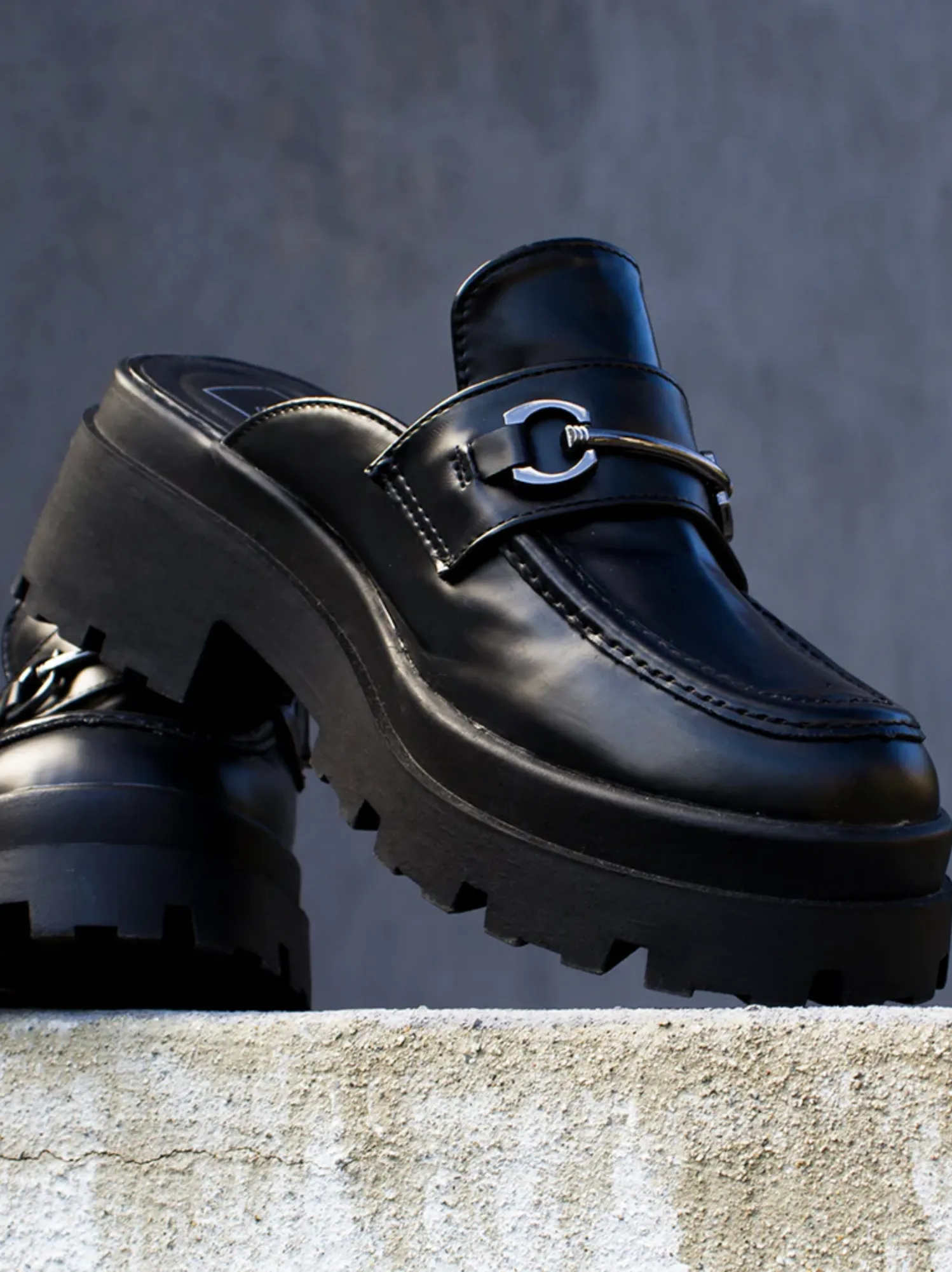 Audra Mule Loafers- Black