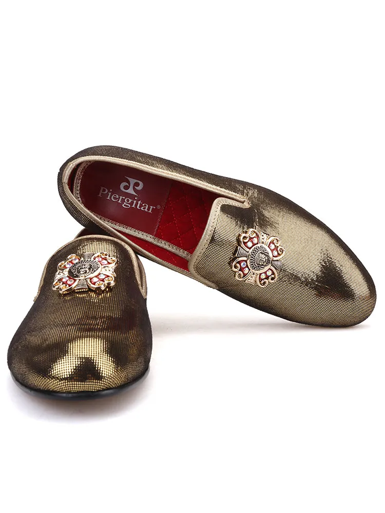 Autumn new style golden small plaid colorful Zuma buckle men's trendy shoes European and American style party slip-on loafers
