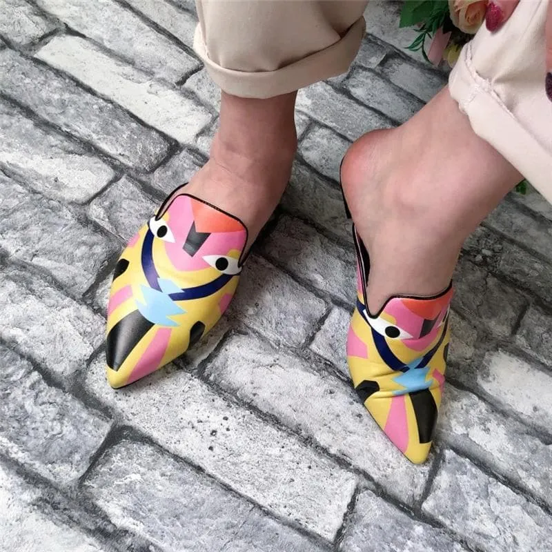 Backless Loafers Pointed Sandals