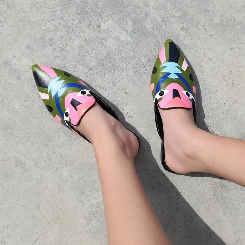 Backless Loafers Pointed Sandals