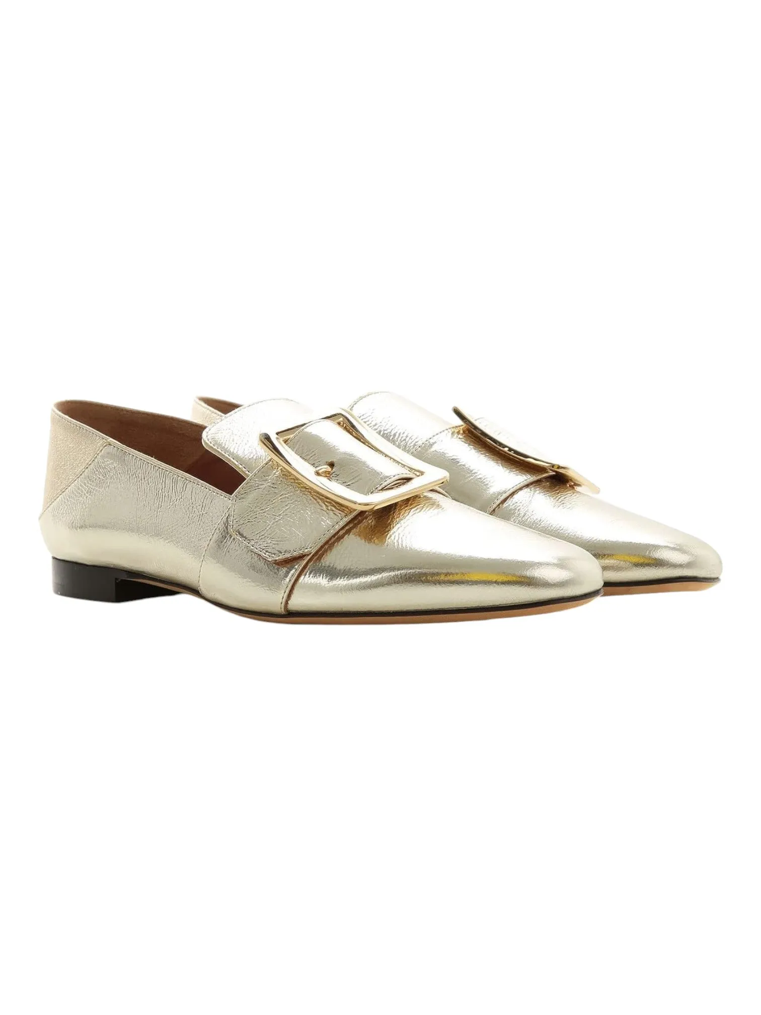 Bally Janelle  6221052 Women's Champagne Goat Leather Loafers US 9 MSRP $650