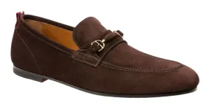 Bally Plintor 6216733 Men's Coffee Suede Leather Loafers Size 8 MSRP $600