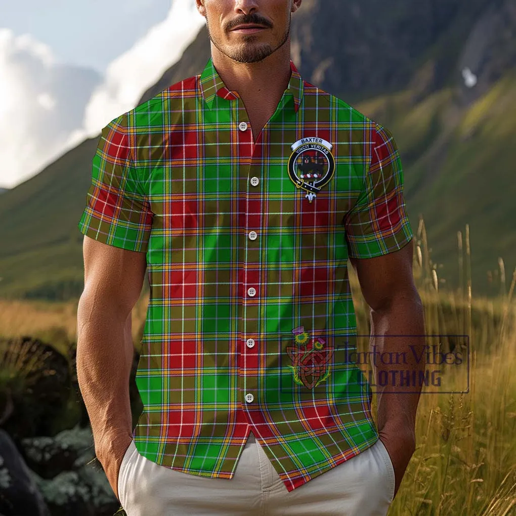 Baxter Modern Tartan Cotton Hawaiian Shirt with Family Crest
