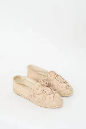 Beige Suede Camellia CC Espadrille Sneaker