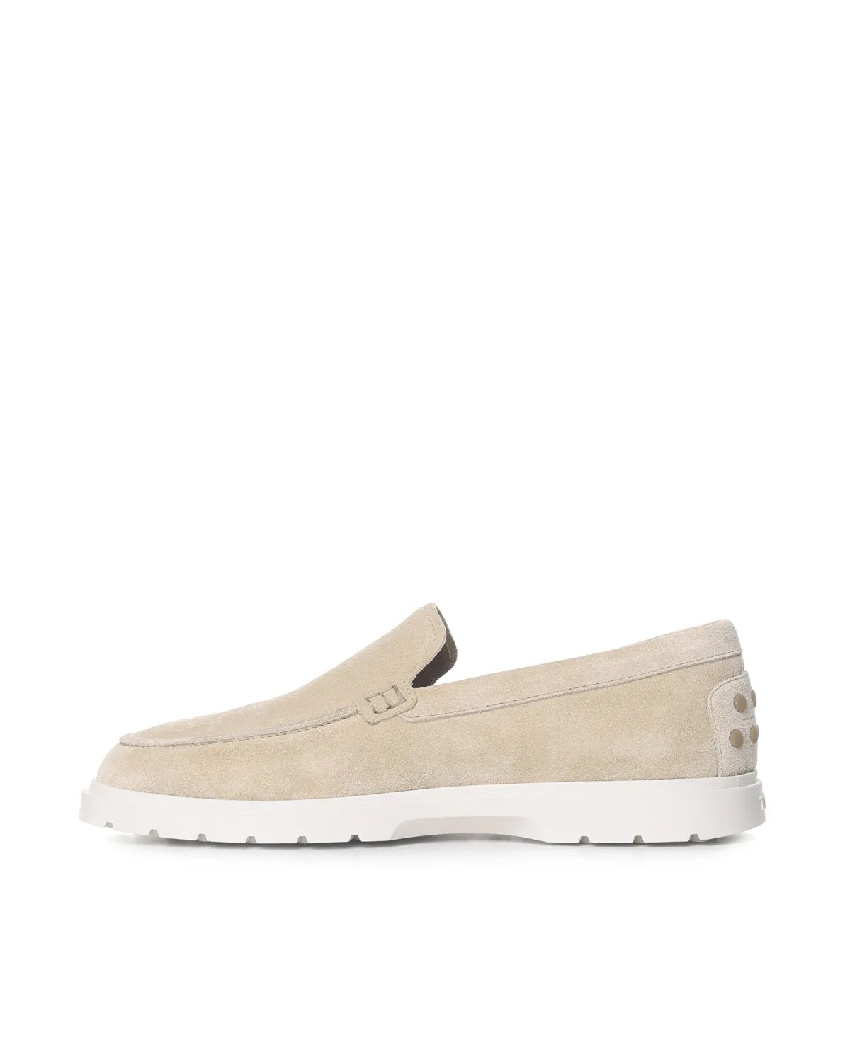 Beige Suede Moccasin Loafers