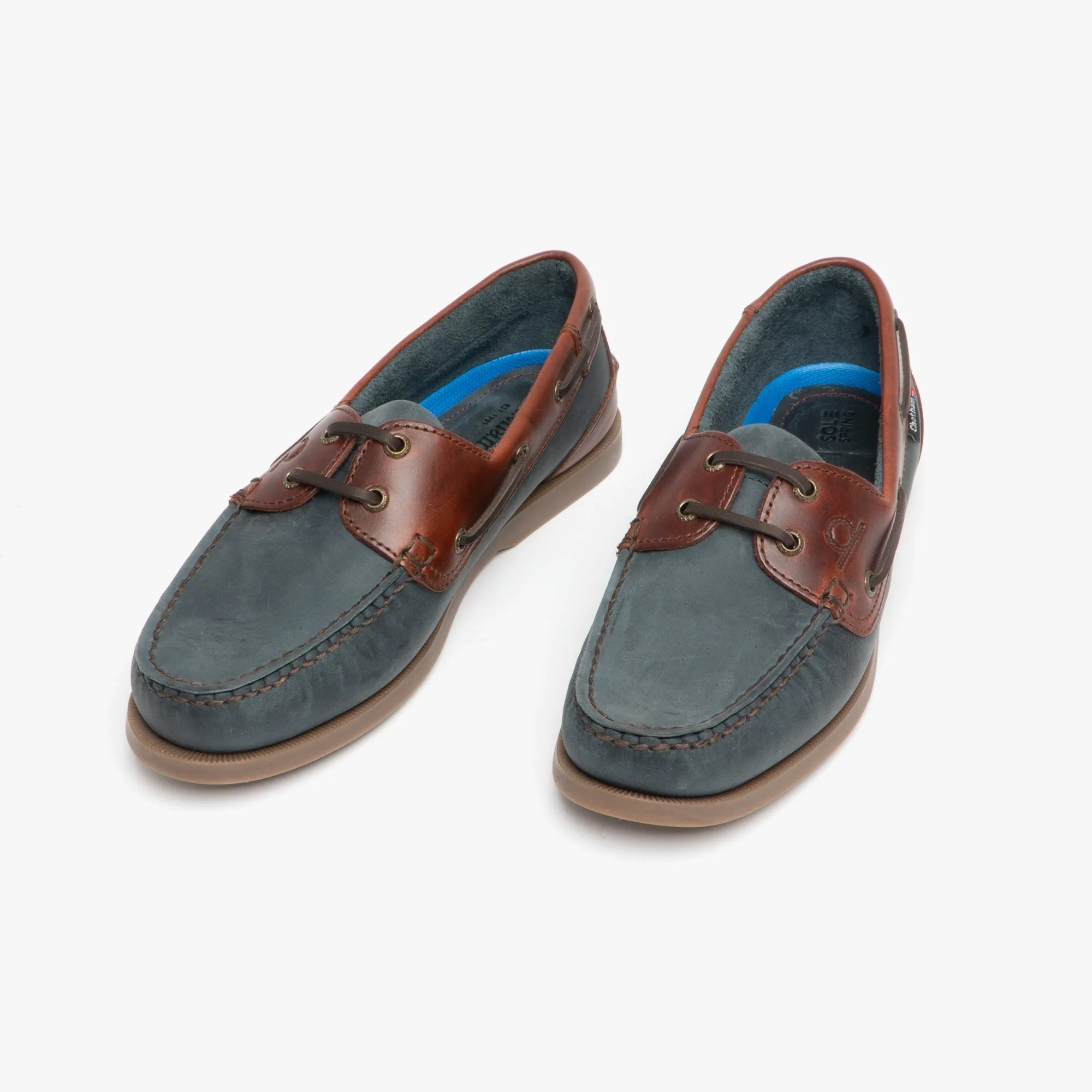 BERMUDA G2 Mens Nubuck Leather Boat Shoes Navy/Seahorse