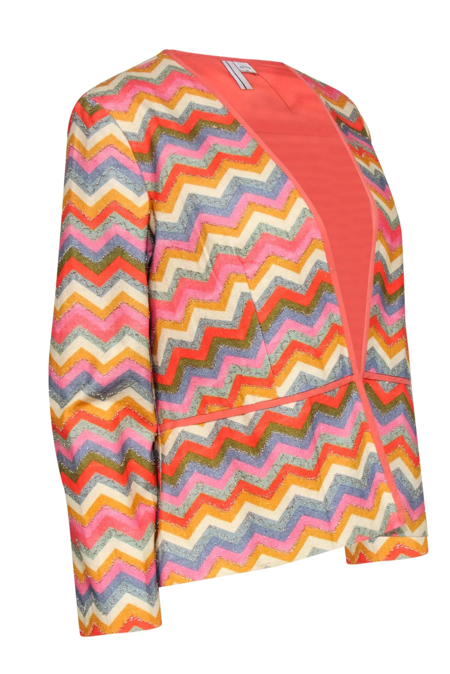 bl-nk - Multicolor Cotton Metallic Chevron Jacket Sz MP