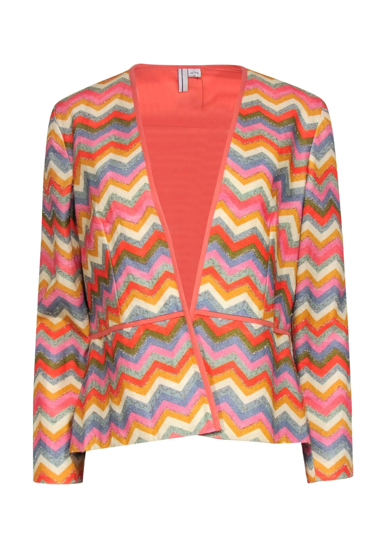bl-nk - Multicolor Cotton Metallic Chevron Jacket Sz MP