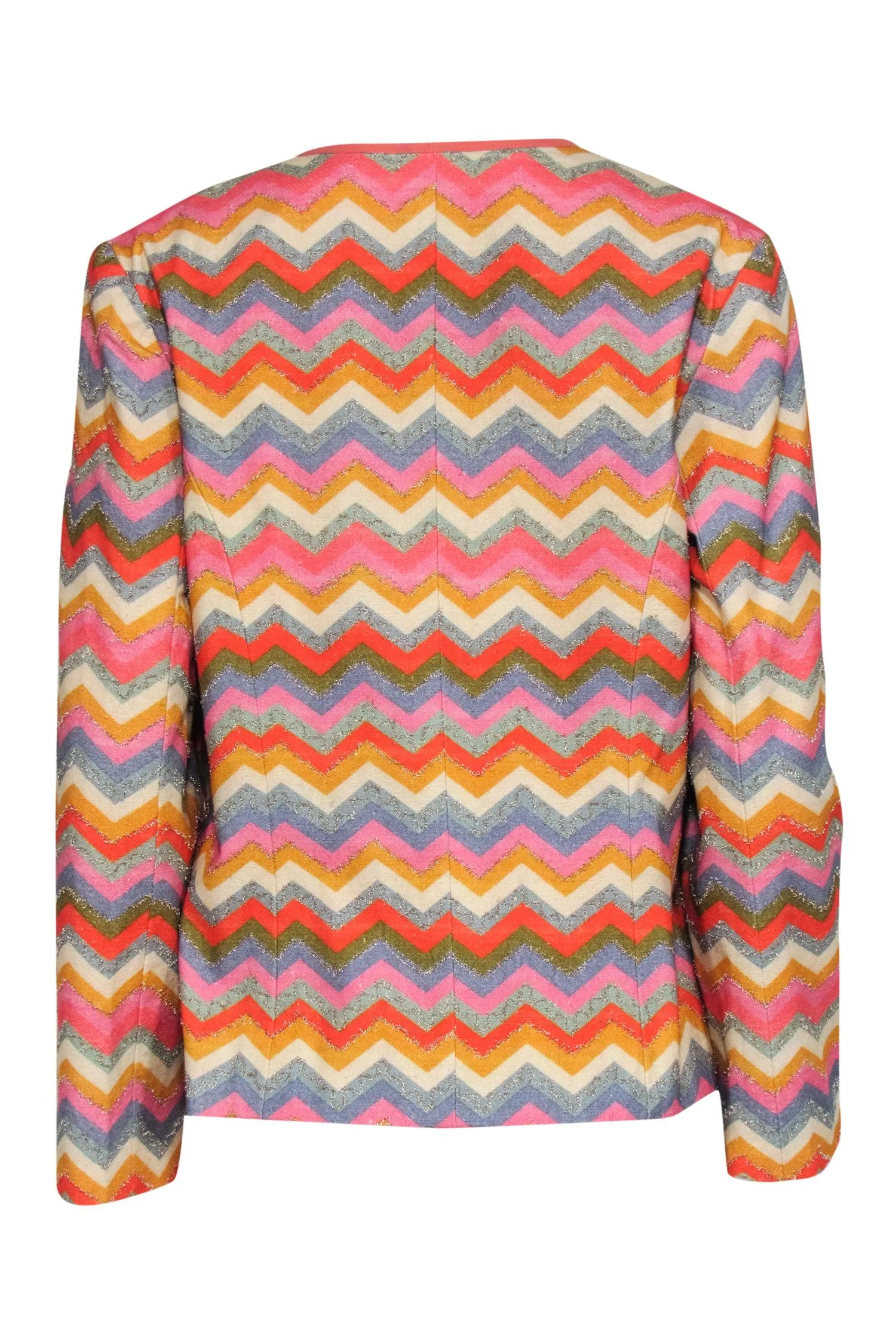 bl-nk - Multicolor Cotton Metallic Chevron Jacket Sz MP