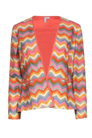 bl-nk - Multicolor Cotton Metallic Chevron Jacket Sz MP