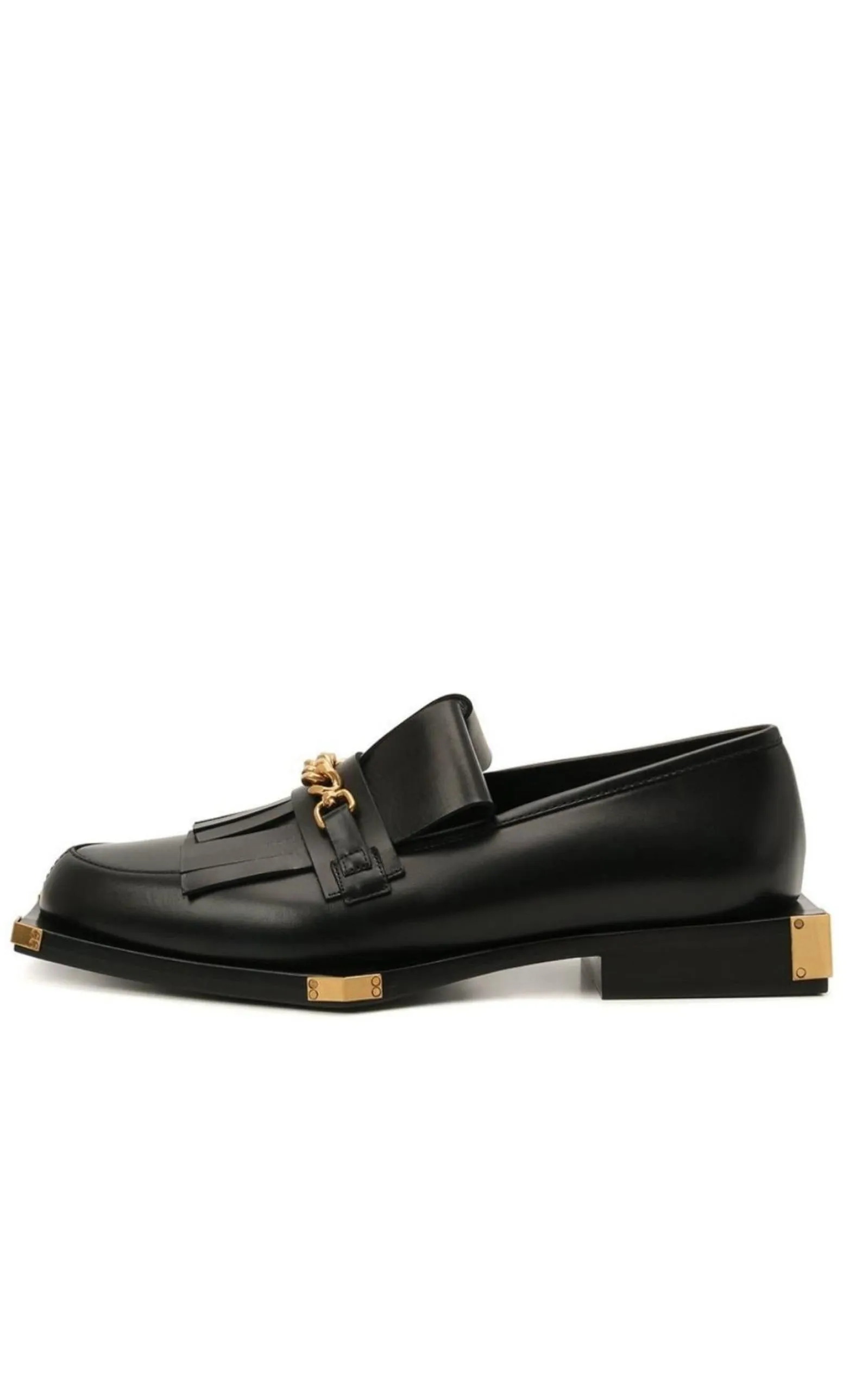 Black Tomi Leather Loafers