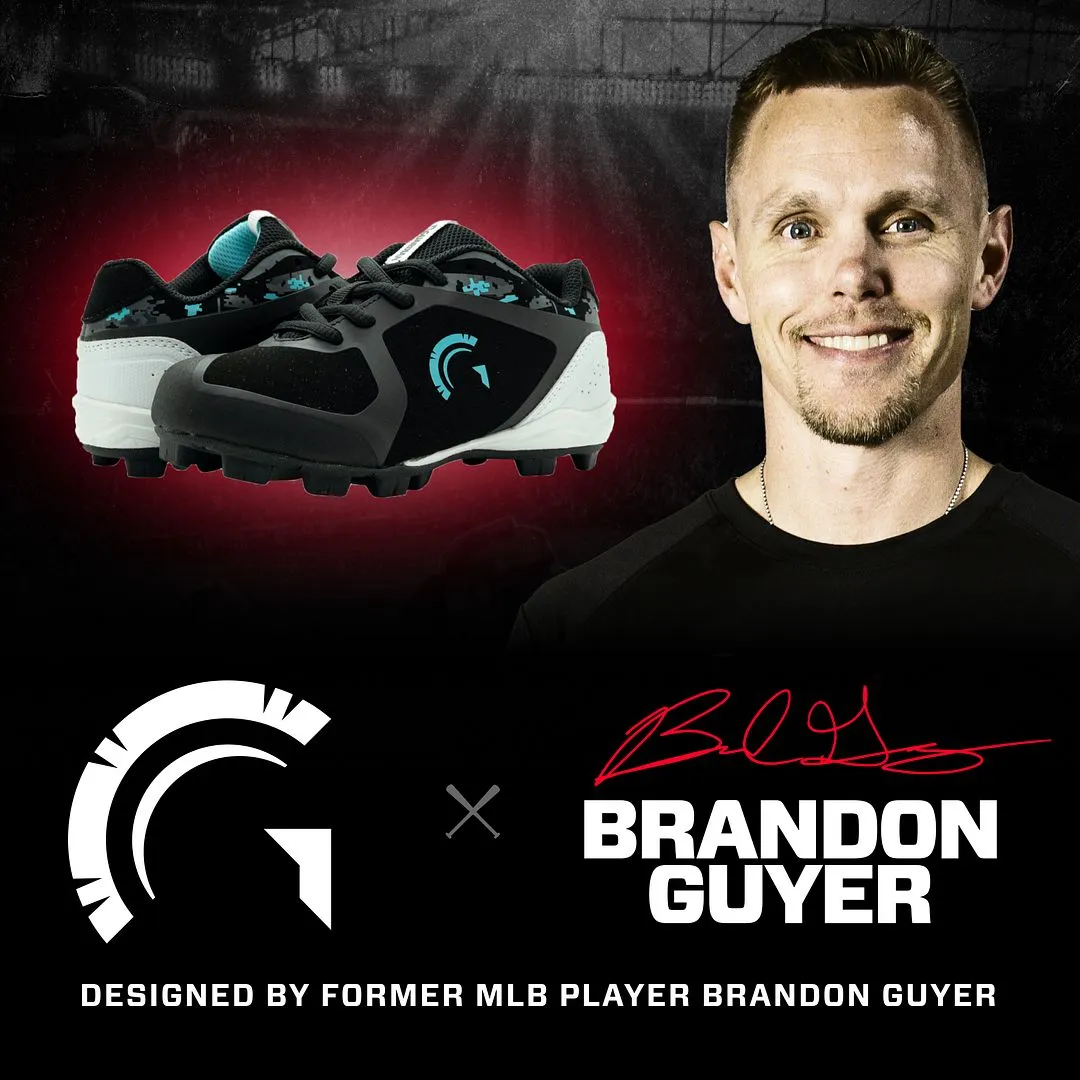 Blaze Youth Low Top Rubber Molded Baseball and Softball Cleats (Black/Tiffany Mint)