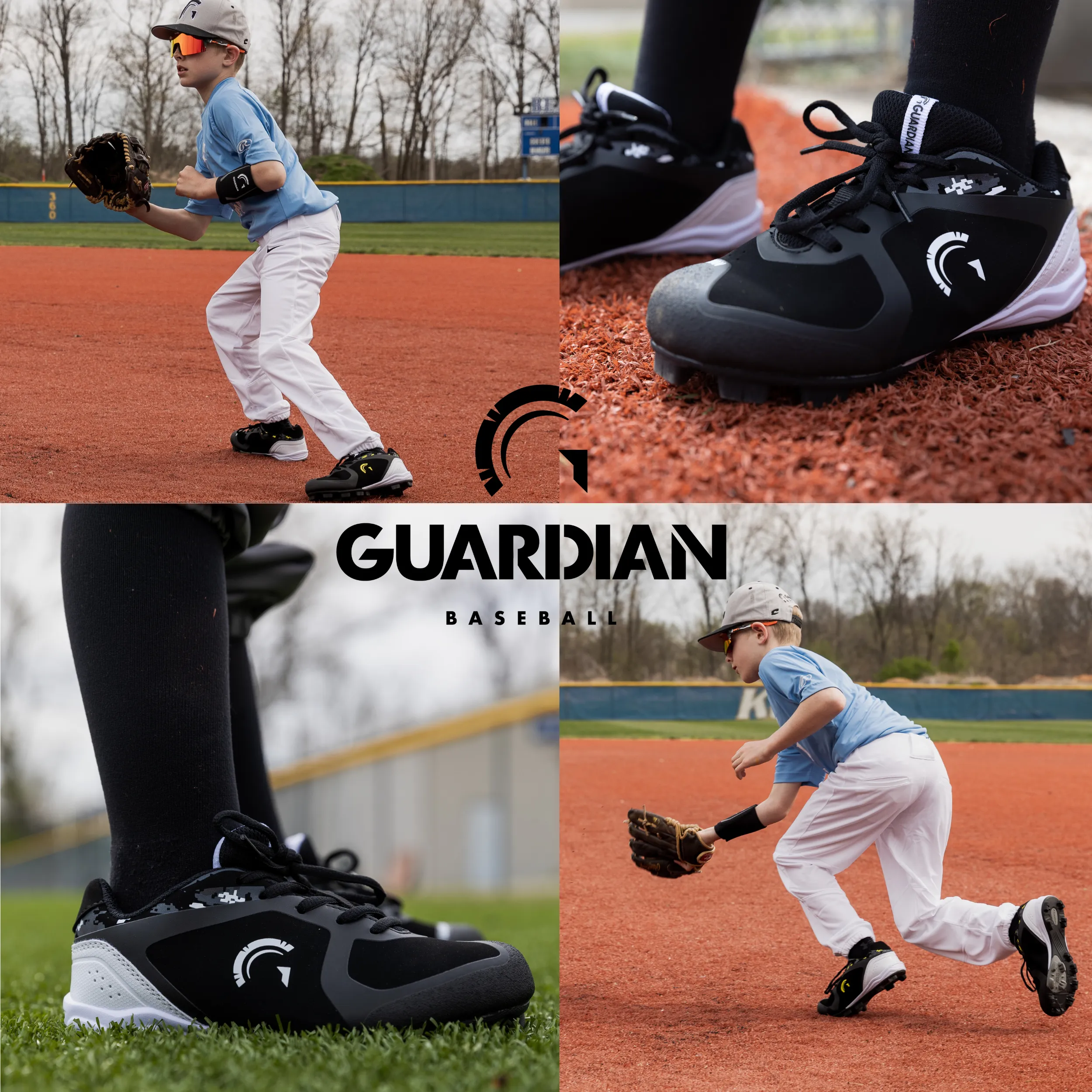Blaze Youth Low Top Rubber Molded Baseball and Softball Cleats (Black/Tiffany Mint)