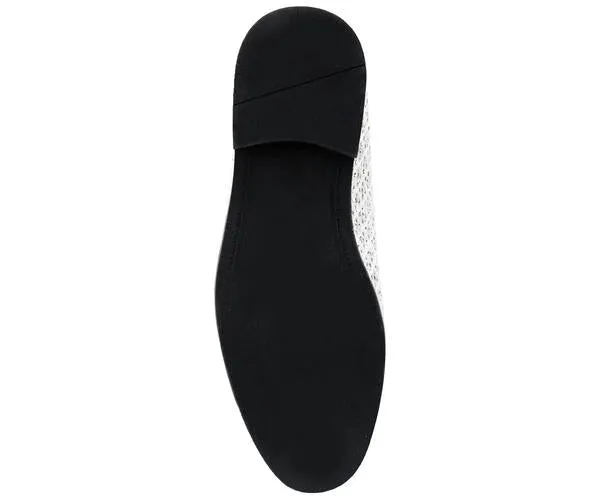 Bolano Sarlo White Men's Glitter Loafers Vegan