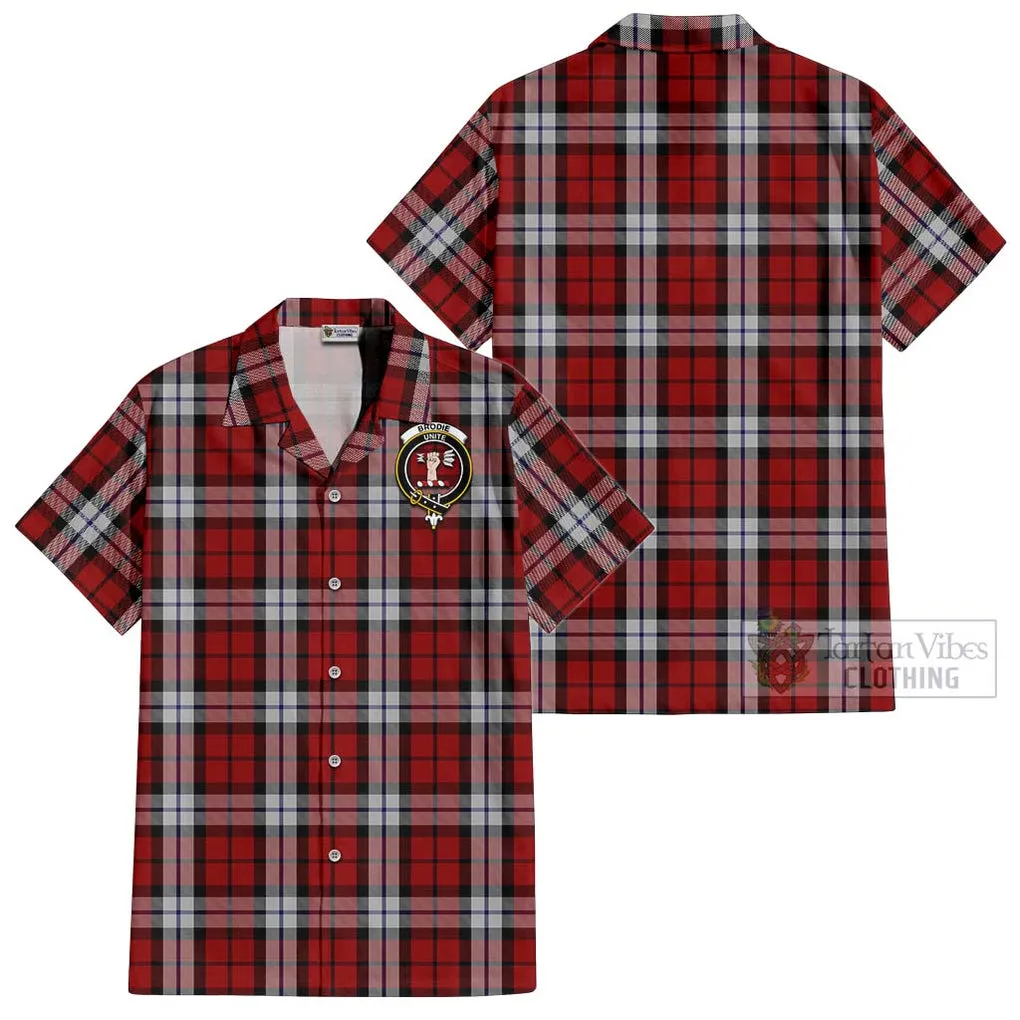 Brodie Dress Tartan Cotton Hawaiian Shirt with Family Crest