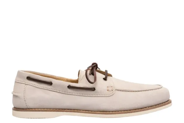 Brunello Cucinelli Men's Suede Boat Shoes In Beige