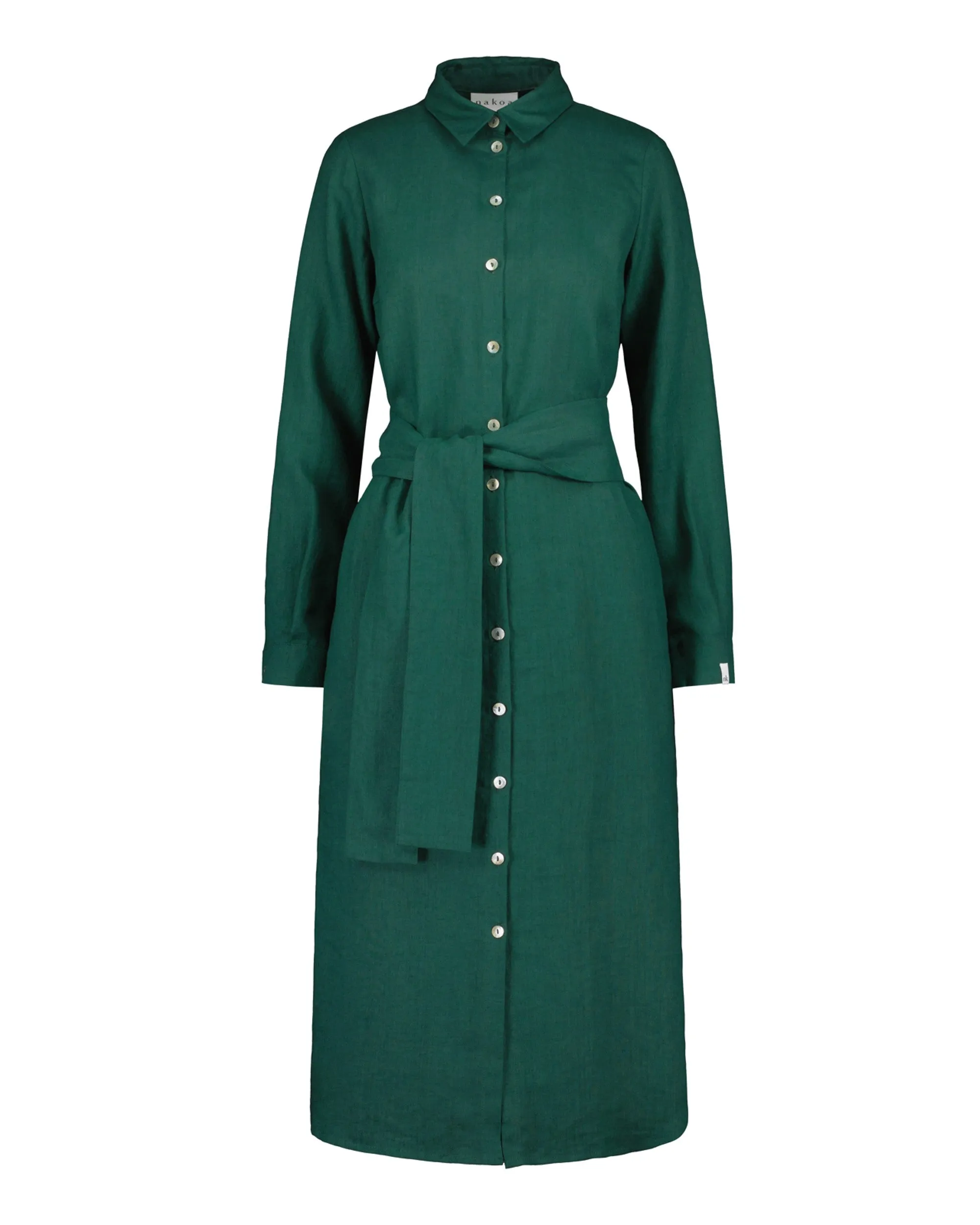 Chloe Linen Dress Evergreen