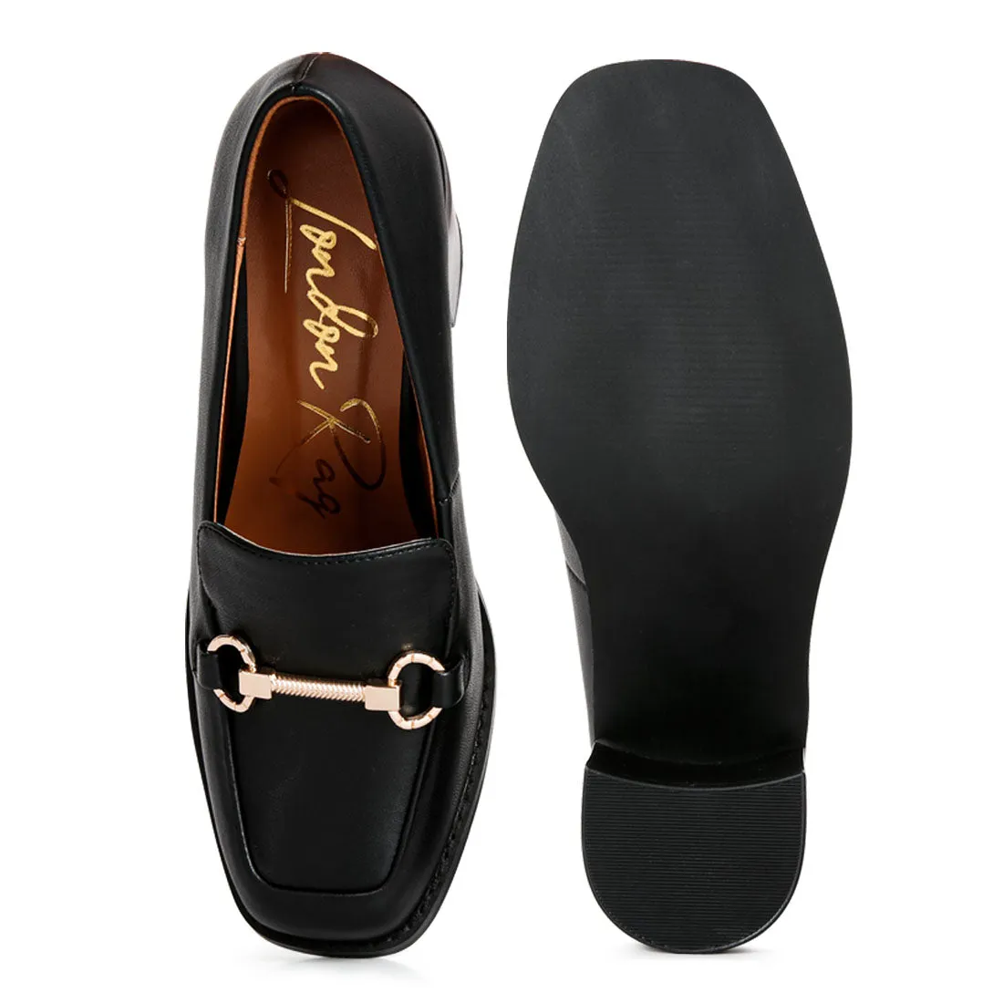 Classic Block Heel Loafers