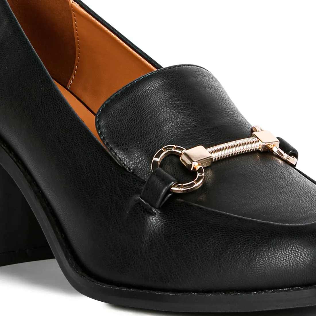 Classic Block Heel Loafers