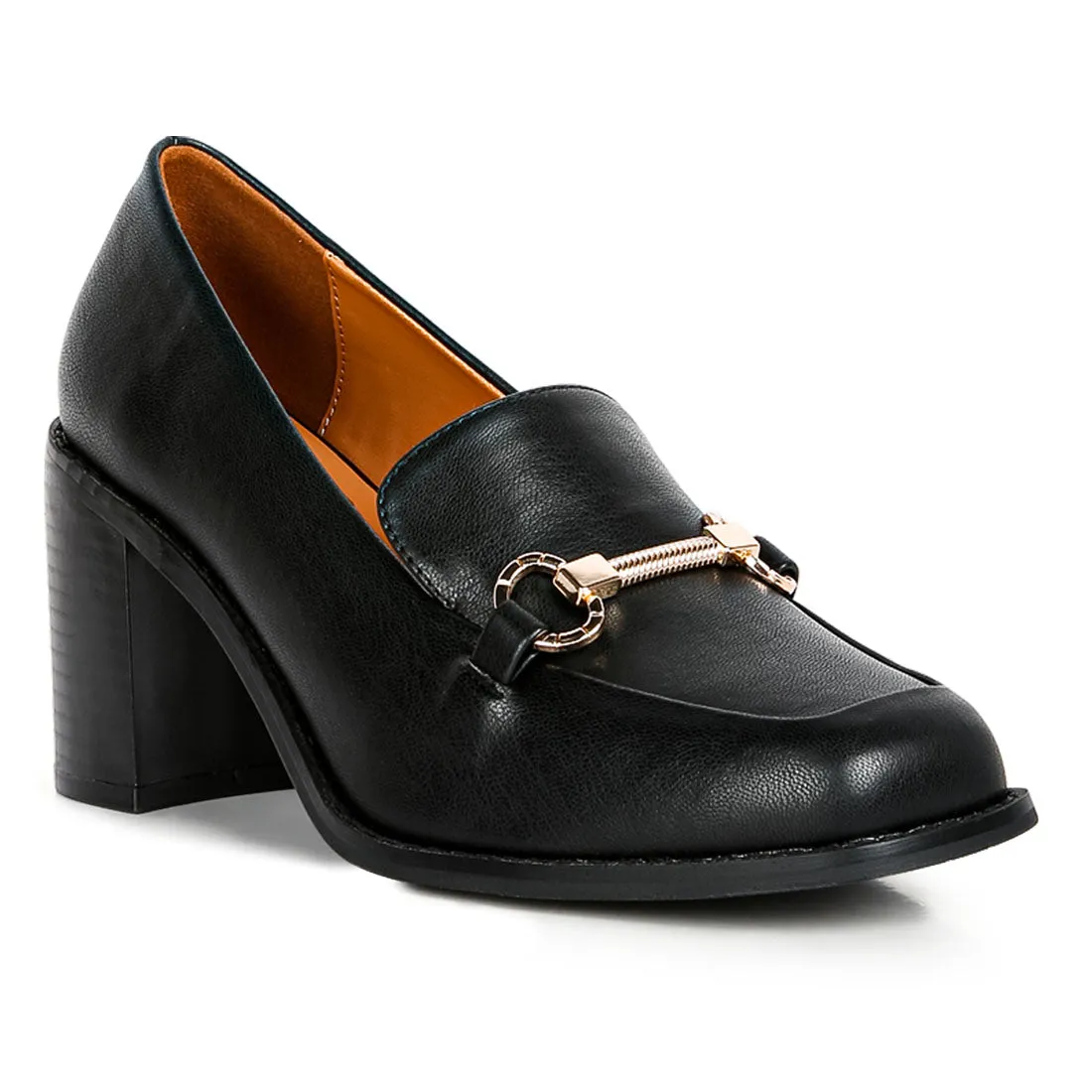 Classic Block Heel Loafers