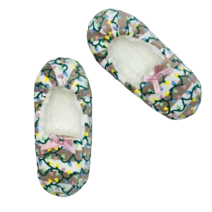 Colorful Lights Holiday Loafer Slipper Sock with Grippers