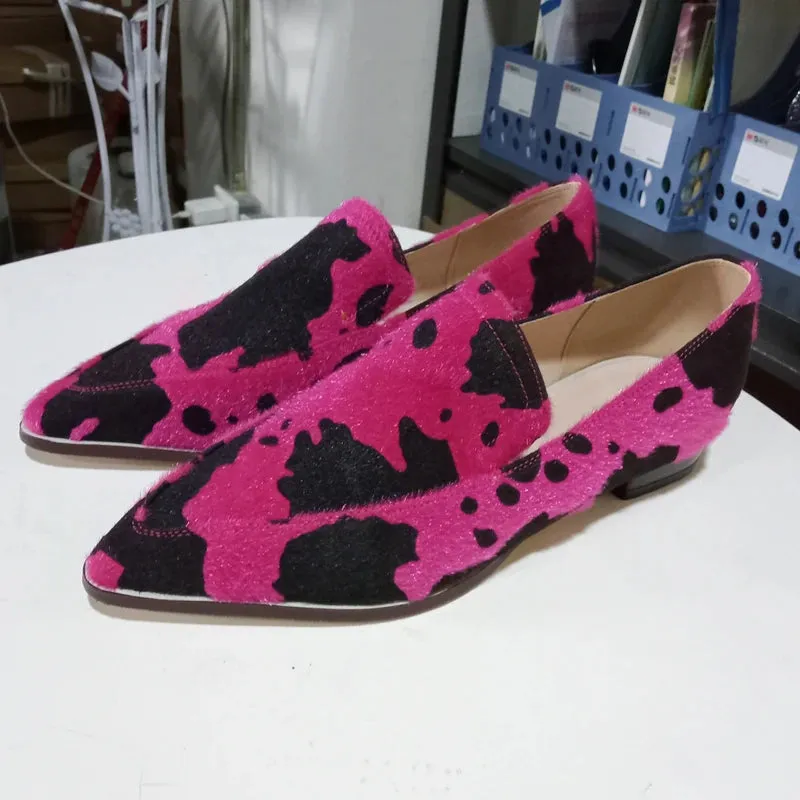 Cow Pattern Casual Flat Loafers