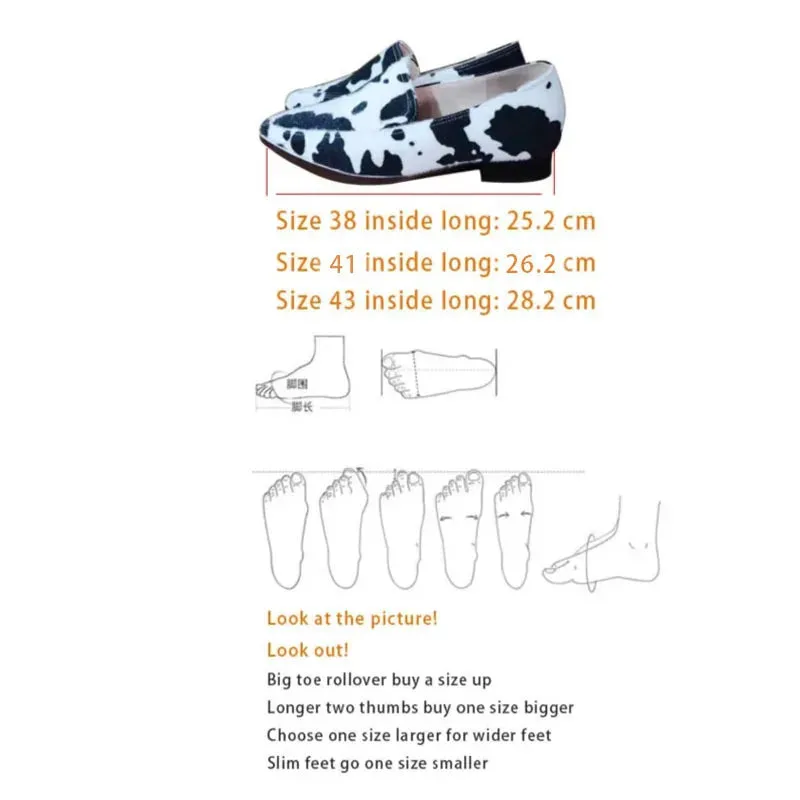 Cow Pattern Casual Flat Loafers