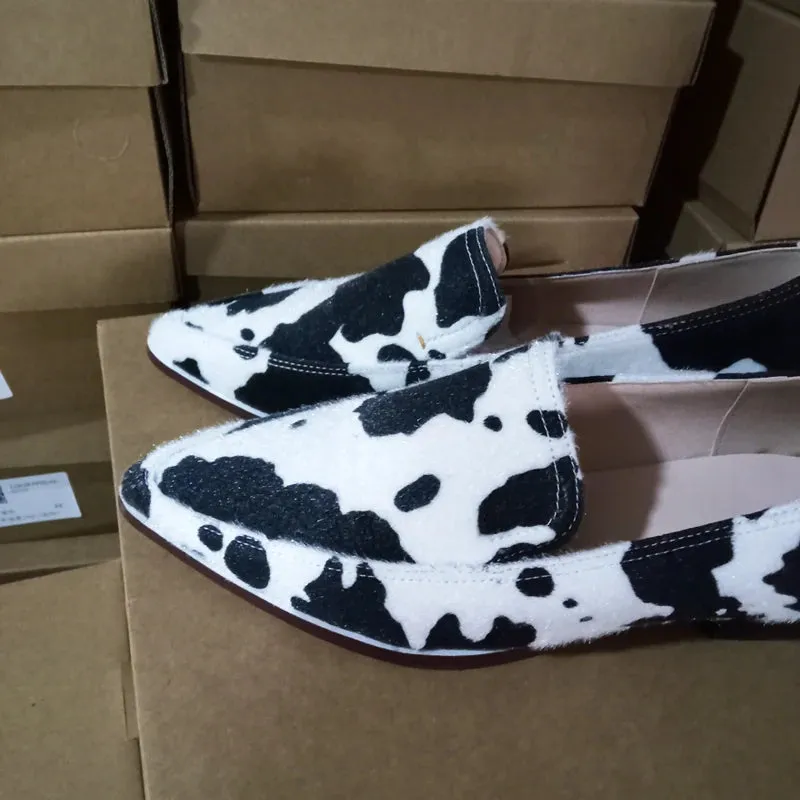 Cow Pattern Casual Flat Loafers