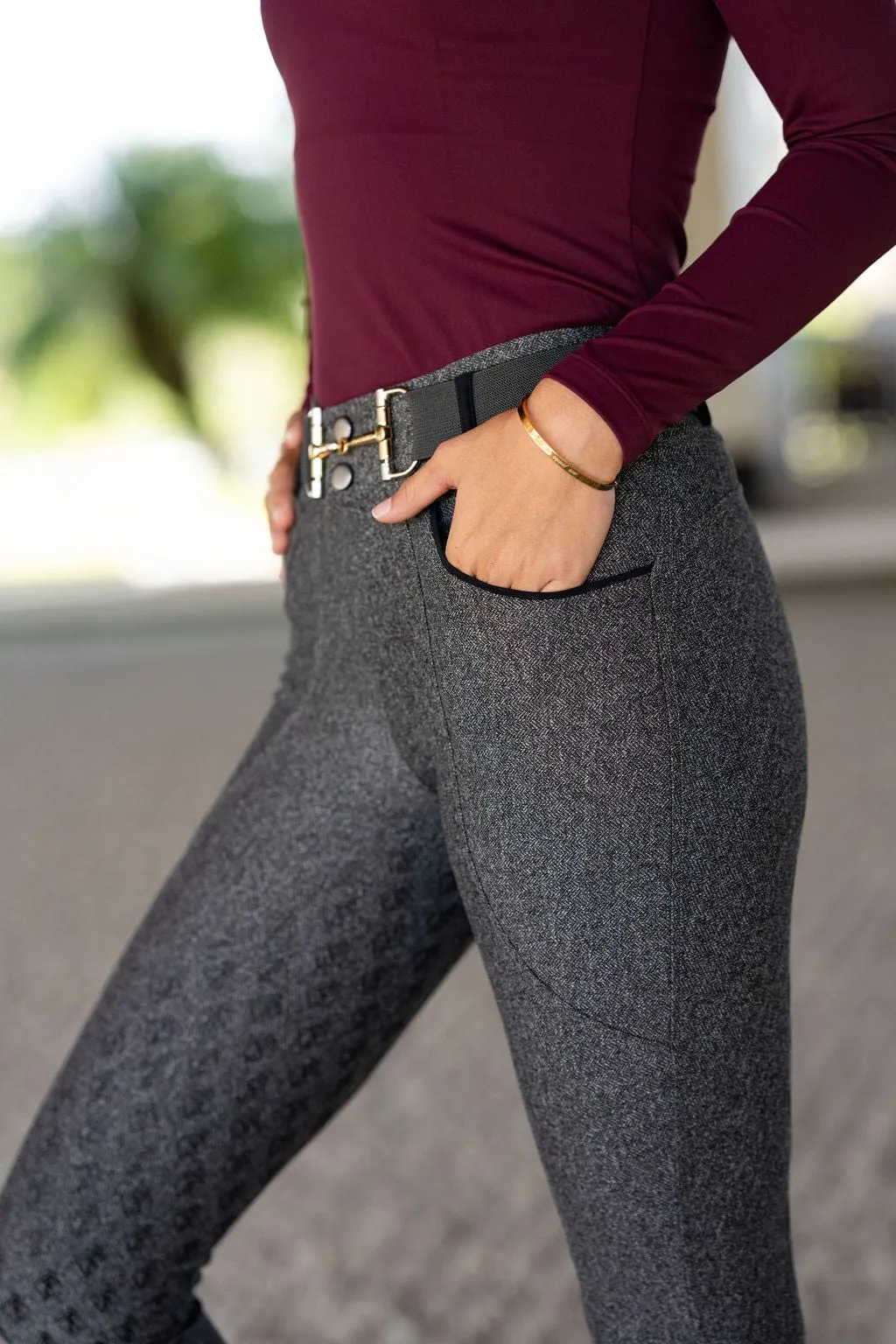 Dark Tweed Bondie Breeches | Full Seat or Knee Patch