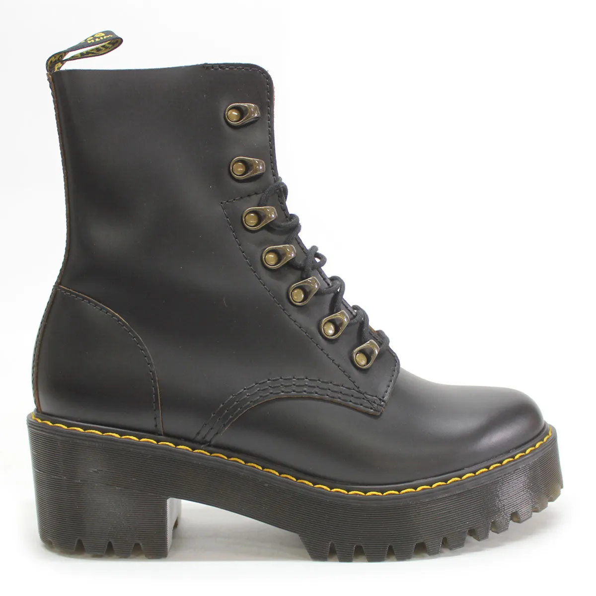 Dr. Martens Womens Leona 7-Eyelet Leather Boots - UK 6.5