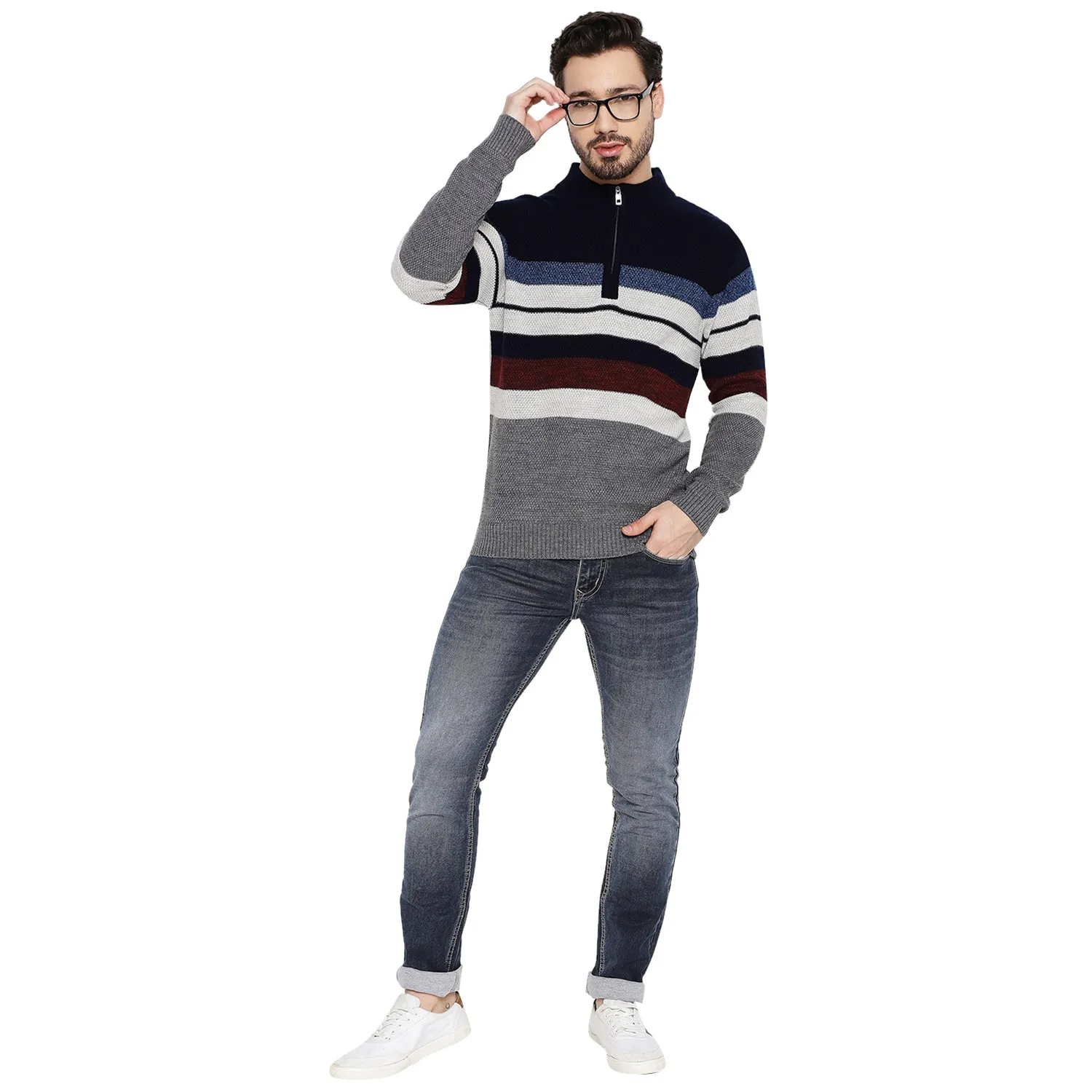 Duke Stardust Men Full Sleeve Half Zip Sweater (SDS2076)