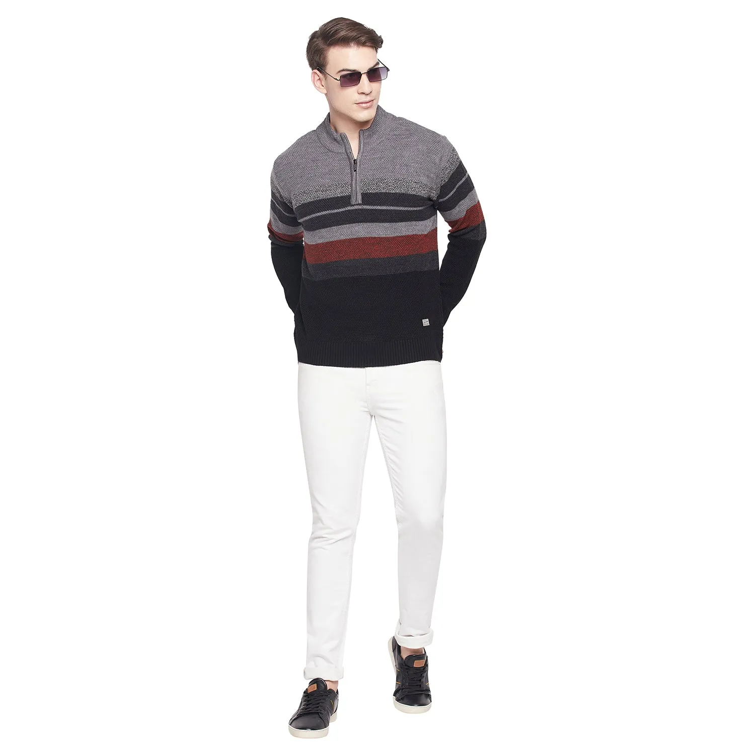 Duke Stardust Men Full Sleeve Half Zip Sweater (SDS2076)