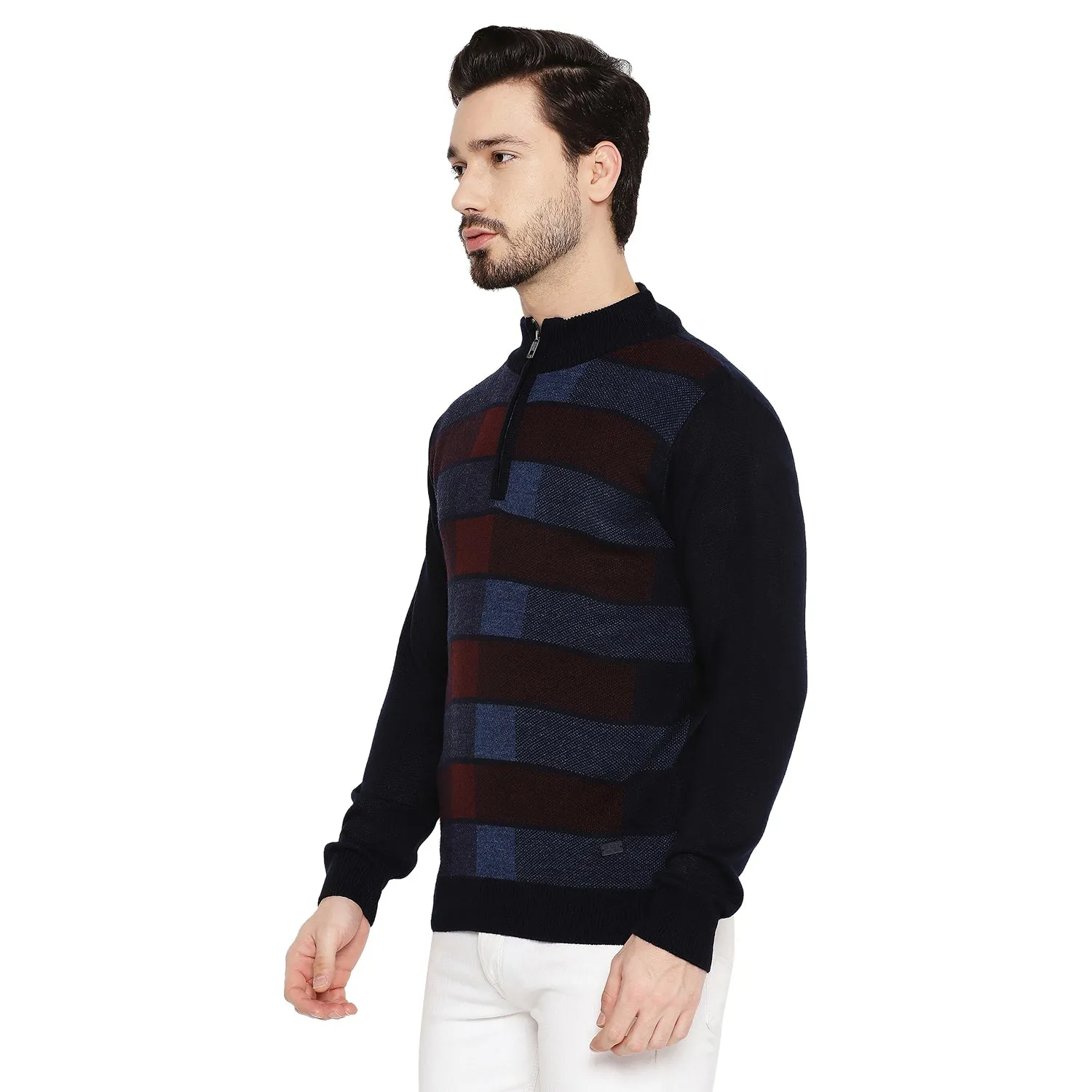 Duke Stardust Men Full Sleeve Half Zip Sweater (SDS2077)