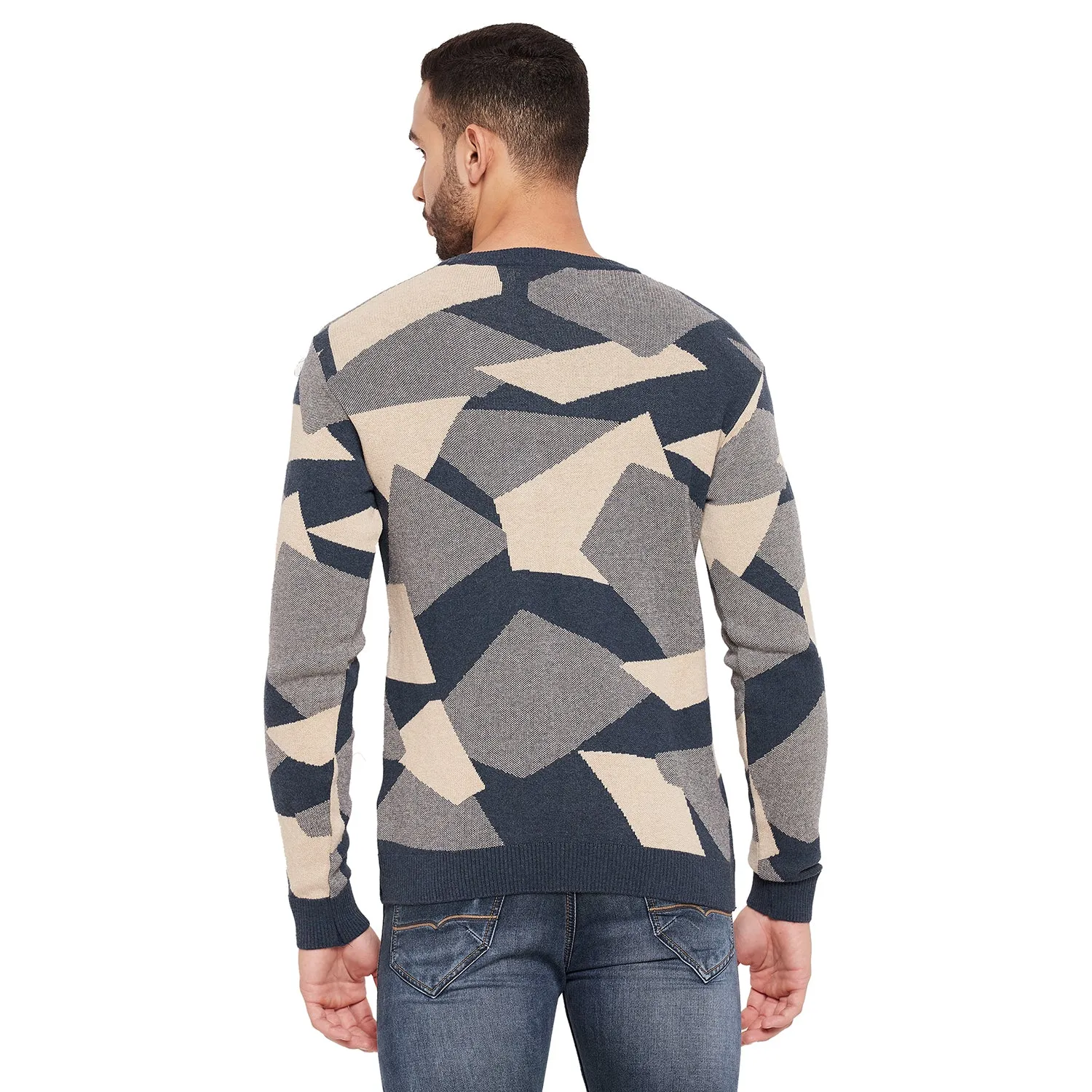 Duke Stardust Men Full Sleeve Self Design Sweater (SDS2074)