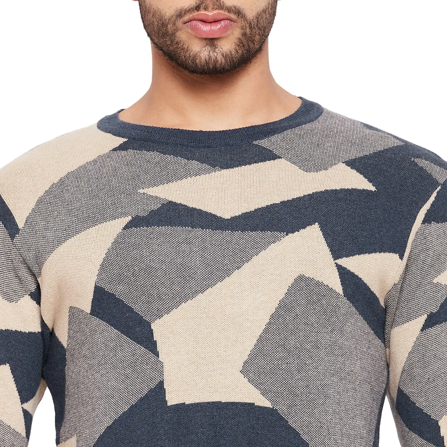 Duke Stardust Men Full Sleeve Self Design Sweater (SDS2074)