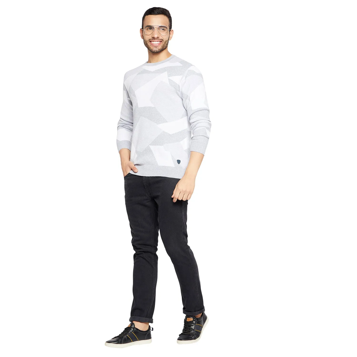 Duke Stardust Men Full Sleeve Self Design Sweater (SDS2074)